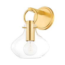 Load image into Gallery viewer, Lina Bath Wall Light in Aged Brass.