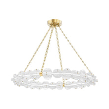 Load image into Gallery viewer, Lindley LED Chandelier in Small/Aged Brass.
