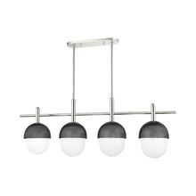 Load image into Gallery viewer, Nyack Linear Pendant Light in Polished Nickel/Black.