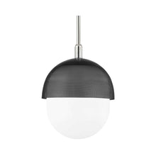 Load image into Gallery viewer, Nyack Pendant Light in Polished Nickel/Black Large.