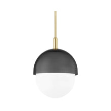 Load image into Gallery viewer, Nyack Pendant Light in Aged Brass/Black Medium.