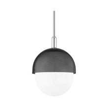 Load image into Gallery viewer, Nyack Pendant Light in Polished Nickel/Black Medium.