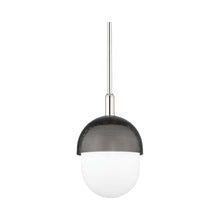 Load image into Gallery viewer, Nyack Pendant Light in Polished Nickel/Black Small.