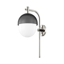 Load image into Gallery viewer, Nyack Wall Light in Polished Nickel/Black.