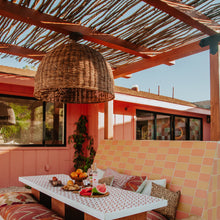 Load image into Gallery viewer, Huxley Pendant Light in Outdoor Area.