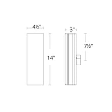 Load image into Gallery viewer, I Beam LED Wall Light- line drawing.
