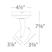 Load image into Gallery viewer, Impulse LED Monopoint Light - line drawing.
