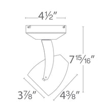 Load image into Gallery viewer, Impulse LED Monopoint Light - line drawing.