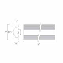 Load image into Gallery viewer, Indirect 8 Foot Linear Architectural LED Recessed Channel - line drawing.