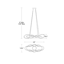 Load image into Gallery viewer, Interlace LED Pendant Light - line drawing.