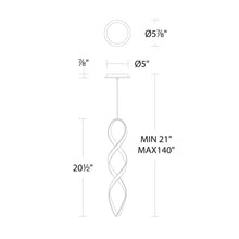 Load image into Gallery viewer, Interlace Mini LED Pendant Light - line drawing.
