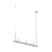Load image into Gallery viewer, Intervals® LED Linear Suspension Light in Satin White/3-Light/Clear with Cone.