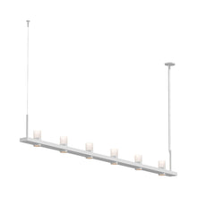 Load image into Gallery viewer, Intervals® LED Linear Suspension Light in Satin White/6-Light/Etched Cylinder.