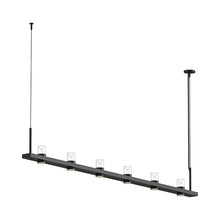 Load image into Gallery viewer, Intervals® LED Linear Suspension Light in Satin Black/6-Light/Clear with Cone.