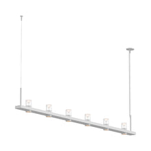 Load image into Gallery viewer, Intervals® LED Linear Suspension Light in Satin White/6-Light/Clear with Cone.