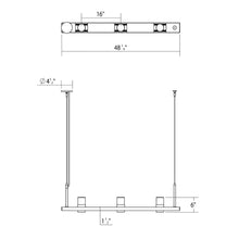 Load image into Gallery viewer, Intervals® LED Linear Suspension Light - line drawing.