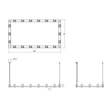 Load image into Gallery viewer, Intervals® Rectangle LED Suspension Light - line drawing.