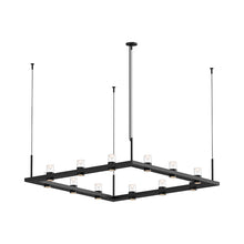 Load image into Gallery viewer, Intervals® Square LED Suspension Light in Satin Black/Clear with Cone.