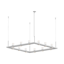 Load image into Gallery viewer, Intervals® Square LED Suspension Light in Satin White/Clear with Cone.