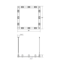 Load image into Gallery viewer, Intervals® Square LED Suspension Light - line drawing.