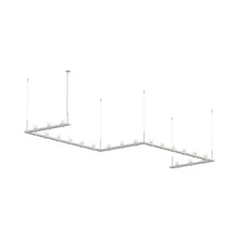 Load image into Gallery viewer, Intervals® Zig-Zag LED Suspension Light in Satin White/Etched Cylinder.