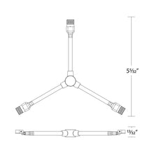 Load image into Gallery viewer, InvisiLED CCT Flex "Y" Connector - line drawing.