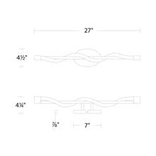Load image into Gallery viewer, Jasmine LED Bath Vanity Light - line drawing.