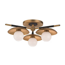 Load image into Gallery viewer, Julien LED Semi Flush Mount Ceiling Light in Aged Brass.