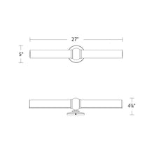 Load image into Gallery viewer, Juliet LED Bath Wall Light - line drawing.