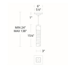 Load image into Gallery viewer, Juliet LED Pendant Light- line drawing.