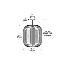 Load image into Gallery viewer, Kai LED Pendant Light - line drawing.
