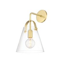 Load image into Gallery viewer, Karin Wall Light in Gold and Clear.