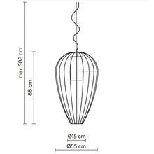 Load image into Gallery viewer, Cell Outdoor LED Pendant Light - line drawing.