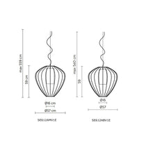 Load image into Gallery viewer, Cell Outdoor LED Pendant Light - line drawing.