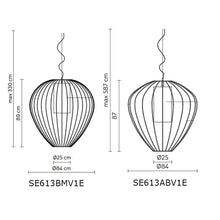 Load image into Gallery viewer, Cell Outdoor LED Pendant Light - line drawing.
