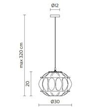 Load image into Gallery viewer, Ginger Outdoor LED Pendant Light - line drawing.
