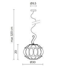 Load image into Gallery viewer, Ginger Outdoor LED Pendant Light - line drawing.