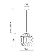 Load image into Gallery viewer, Ginger Outdoor LED Pendant Light - line drawing.