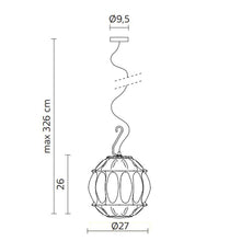 Load image into Gallery viewer, Ginger Outdoor LED Pendant Light - line drawing.