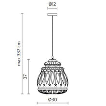Load image into Gallery viewer, Ginger Outdoor LED Pendant Light - line drawing.