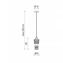 Load image into Gallery viewer, MEK 2 LED Pendant Light - line drawing.