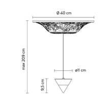 Load image into Gallery viewer, Moonbloom LED Pendant Light - line drawing.