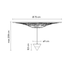 Load image into Gallery viewer, Moonbloom LED Pendant Light - line drawing.