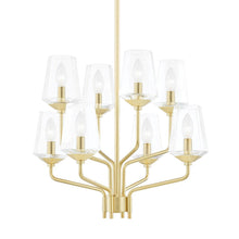 Load image into Gallery viewer, Kayla Chandelier in Aged Brass.