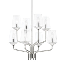 Load image into Gallery viewer, Kayla Chandelier in Polished Nickel.