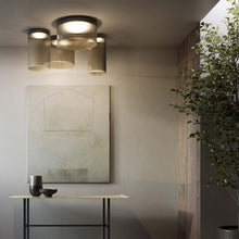 Load image into Gallery viewer, Giass LED Semi Flush Mount Ceiling Light in living room.