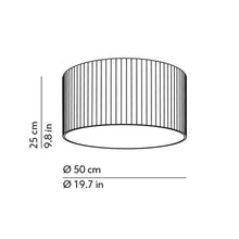 Load image into Gallery viewer, Giass LED Semi Flush Mount Ceiling Light - line drawing.
