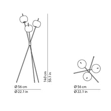 Load image into Gallery viewer, Kushi LED Floor Lamp - line drawing.