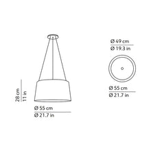 Load image into Gallery viewer, Tripod Pendant Light - line drawing.