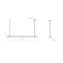 Load image into Gallery viewer, Keel™ LED Linear Pendant Light - line drawing.